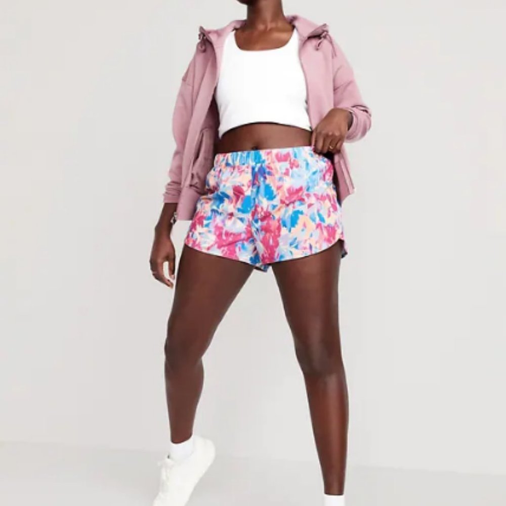 Old Navy Mid-Rise StretchTech Dolphin-Hem Run Shorts for Women -- 3-inch inseam